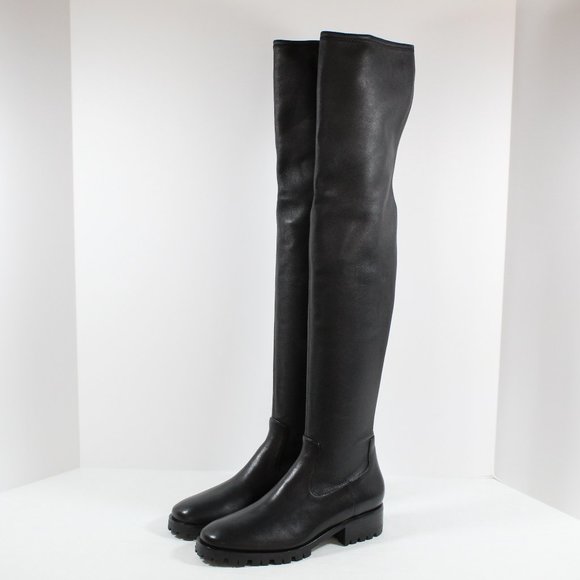 PAIGE Shoes - PAIGE Bryn Leather Thigh High Boots - Black 6.5M